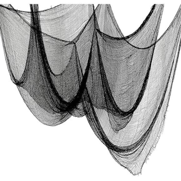 "5Pcs Halloween Creepy Cloth - Black 30x72inch Spooky Decorations for Indoor/Out - Picture 7 of 7